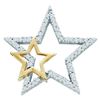 Image 1 : 10KT White Gold 0.15CTW DIAMOND STAR PENDANT