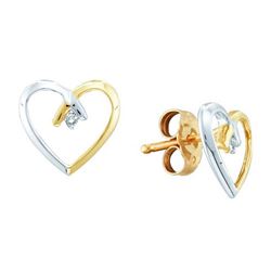 10KT Yellow Gold Two Tone 0.02CTW ROUND DIAMOND HEART E