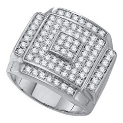 10KT White Gold 0.25CTW DIAMOND CLUSTER BRIDAL SET