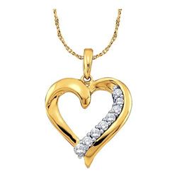 10KT Yellow Gold 0.25CT DIAMOND HEART PENDANT