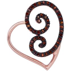 10KT Rose Gold 0.15CTW DIAMOND HEART PENDANT     