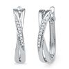 Image 1 : 10KT White Gold 0.05CTW DIAMOND HOOPS EARRING