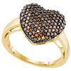 Image 1 : 10K Yellow-gold 0.60CTW DIAMOND HEART RING