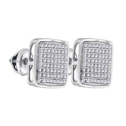 925 Sterling Silver White 0.41CTW DIAMOND MICRO-PAVE EA