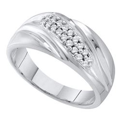 10KT White Gold 0.25CTW DIAMOND FASHION MENS BAND