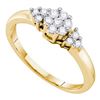 Image 1 : 14KT Yellow Gold 0.25CTW DIAMOND FLOWER RING