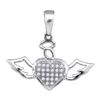 Image 1 : 10KT White Gold 0.10CTW DIAMOND HEART PENDANT