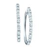 Image 1 : 10KT White Gold 0.05CTW DIAMOND MICRO PAVE FASHION HOOP