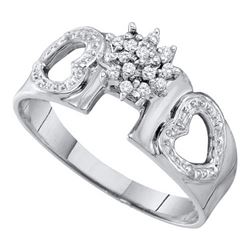 10KT White Gold 0.10CTW  DIAMOND CLUSTER RING