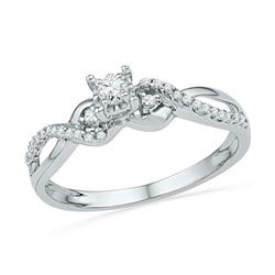 10KT White Gold 0.25CTW DIAMOND FASHION RING