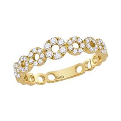 10kt Yellow Gold Womens Round Diamond Circles Stackable