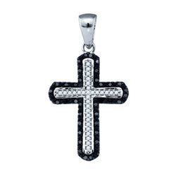 10KT White Gold 0.20CT DIAMOND CROSS PENDANT