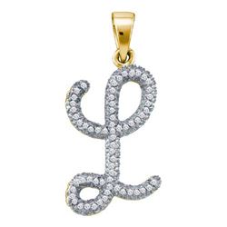 10K Yellow-gold 0.17CTW DIAMOND INITIAL-L PENDANT