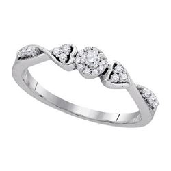 10KT White Gold 0.20CTW DIAMOND FASHION RING