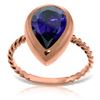 Image 1 : 14K Solid Rose Gold Rings w/ Natural Pear Shape Sapphir