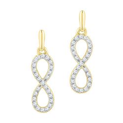 10K Yellow-gold 0.25CTW DIAMOND FASHION EARRINGS