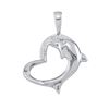 Image 1 : 10KT White Gold 0.03CT ROUND DIAMOND LADIES DOLPHIN PEN