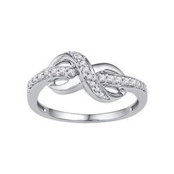 10kt White Gold Womens Round Natural Diamond Infinity F