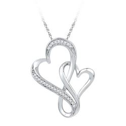 10KT White Gold 0.10CTW DIAMOND FASHION PENDANT