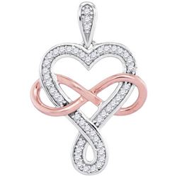 10KT White Gold Two Tone 0.12CTW-Diamond HEART PENDANT