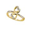 Image 1 : 10KT Yellow Gold 0.04CTW DIAMOND MICRO PAVE HEART RING