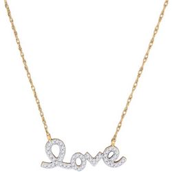 10K Yellow-gold 0.15CTW DIAMOND LOVE NECKLACE