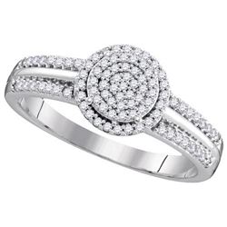 10KT White Gold 0.25CTW DIAMOND MICRO-PAVE BRIDAL RING