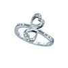 Image 1 : 10KT White Gold 0.04CTW DIAMOND HEART RING