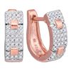 Image 1 : 10KT Rose Gold 0.25CTW DIAMOND MICRO-PAVE HOOPS