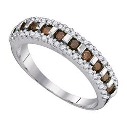 10KT White Gold 0.50CTW COGNAC DIAMOND FASHION RING