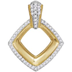 10kt Yellow Gold Womens Round Diamond Diagonal Framed S