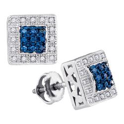 10KT White Gold 0.18CTW BLUE DIAMOND FASHION EARRINGS