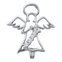 10KT White Gold 0.06CTW DIAMOND FASHION PENDANT
