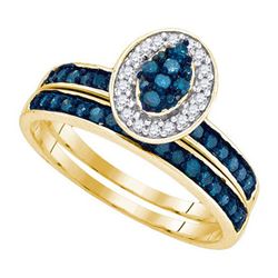 10K Yellow-gold 0.50CTWBLUE DIAMOND FASHION RING