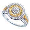 Image 1 : 925 Sterling Silver White 0.50CT DIAMOND CLUSTER RING