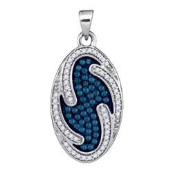 14K White-gold 0.50CTW BLUE DIAMOND MICRO-PAVE PENDANT