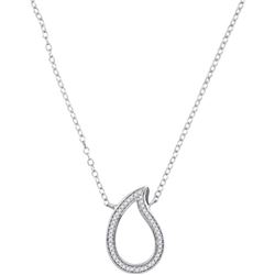 10KT White Gold 0.10CTW DIAMOND FASHION NECKLACE