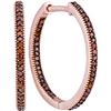 Image 1 : 10KT Rose Gold 0.25CTW DIAMOND MICRO-PAVE EARRING