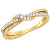 Image 1 : 10kt Yellow Gold Womens Round Diamond Crossover Stackab