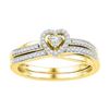 Image 1 : 10K Yellow-gold 0.25CTW-Diamond BRIDAL SET