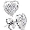 Image 1 : 10KT White Gold 0.10CTW DIAMOND HEART EARRING