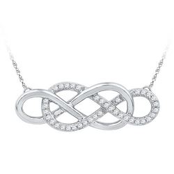 10KT White Gold 0.15CTW DIAMOND FASHION NECKLACE