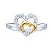 Image 1 : 10KT White Gold Two Tone 0.08CTW DIAMOND HEART LADIES R