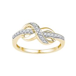 10kt Yellow Gold Womens Round Natural Diamond Infinity