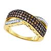 Image 1 : 10K Yellow-gold 0.70CTW DIAMOND FASHION RING