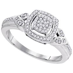 10KT White Gold 0.20CTW DIAMOND MICRO-PAVE RING