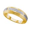 Image 1 : 10KT Yellow Gold Two Tone 0.10CT DIAMOND FASHION BAND