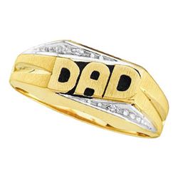 14KT Yellow Gold 0.01CTW ROUND DIAMOND MENS DAD CLUS