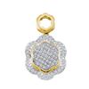 Image 1 : 0.25CTW DIAMOND FLOWER MICRO PAVE PENDANT