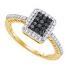 Image 1 : 10K Yellow-gold 0.45CTW BLACK DIAMOND FASHION RING